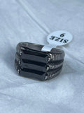 Obsidian Stack Ring
